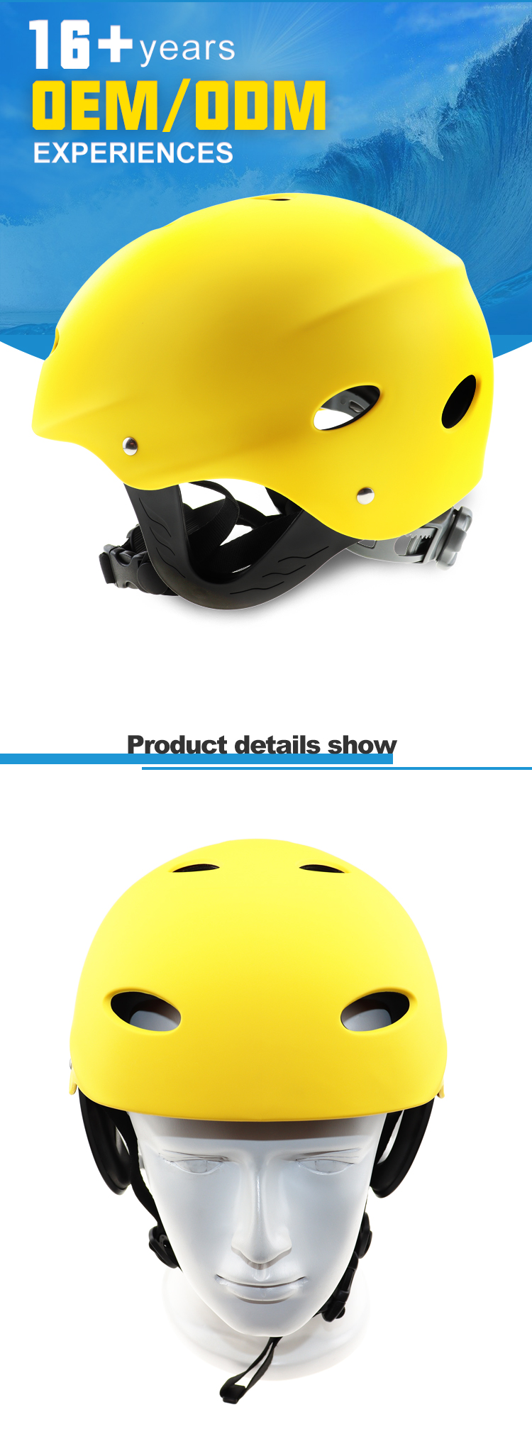 Lightweight ABS Shell Soft EVA Liner Water Sports Helmet Customizable Colors Multi-function for Kayak Canoe Safety Floating