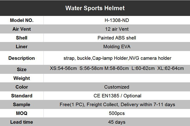 CE Approved,High Grade Helmets Price for Kite Surfing Rafting Helmet  Abs Shell Eps Material Helmet With Light