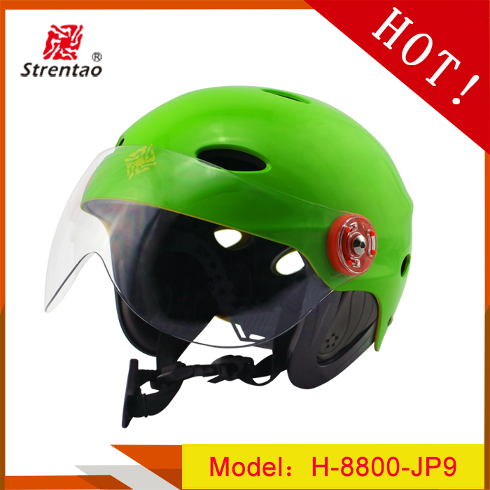 Adjustable ABS+EVA Drifting Protect Helmet Customized Nylon Strap LED Light Safety Helmet for Water Sport