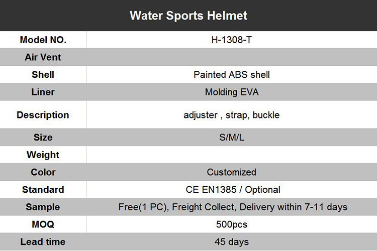 Custom Safety Helmet Lightweight Canoe Raft Watersports Safety Kayak Helmet Price for Sale