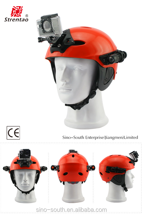 Adjustable ABS+EVA Drifting Protect Helmet Customized Nylon Strap LED Light Safety Helmet for Water Sport