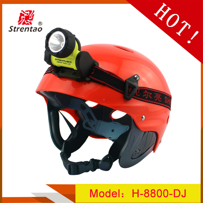 Adjustable ABS+EVA Drifting Protect Helmet Customized Nylon Strap LED Light Safety Helmet for Water Sport