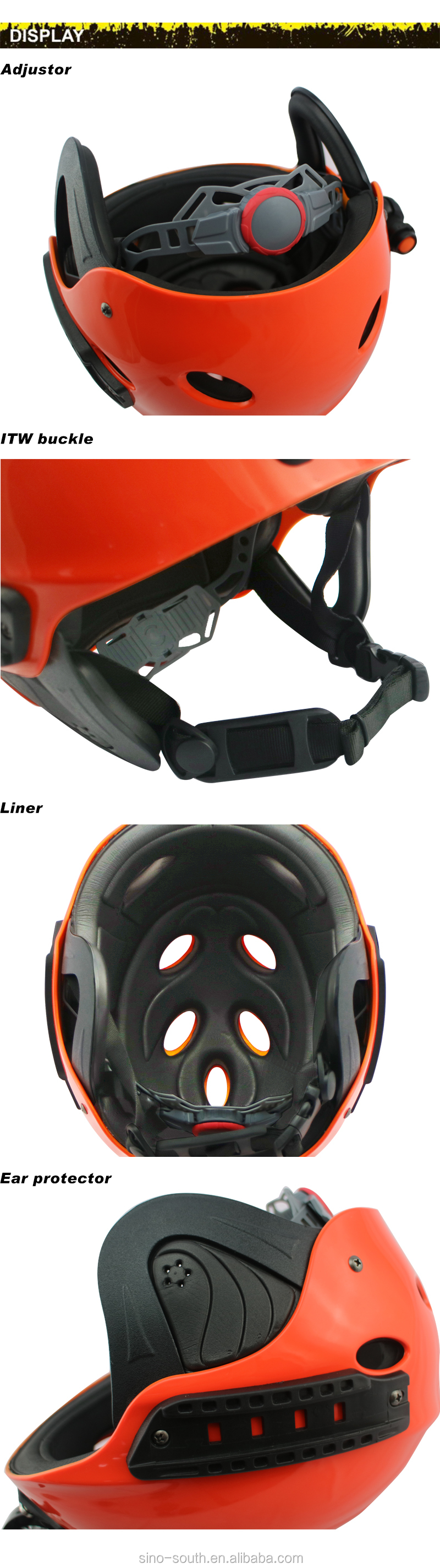 Adjustable ABS+EVA Drifting Protect Helmet Customized Nylon Strap LED Light Safety Helmet for Water Sport